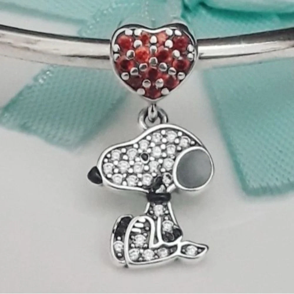 NEW Snoopy Peanuts Heart S925 Charm - Picture 2 of 6